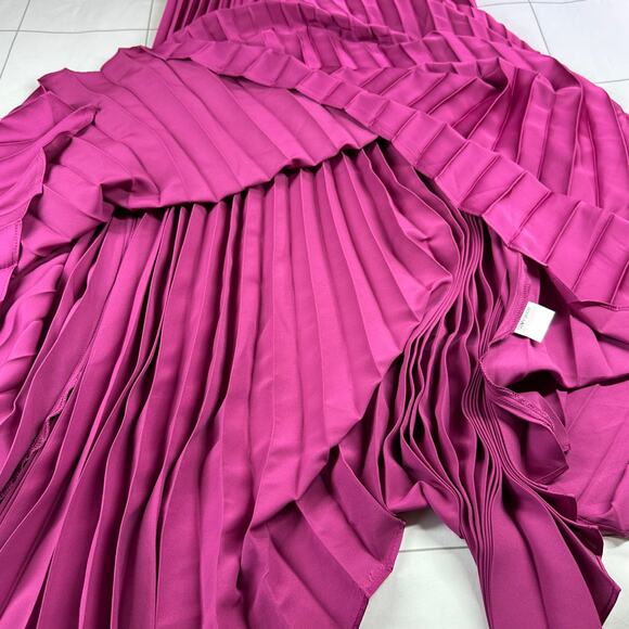 Petal & Pup Dress Womens 6 Magenta Vikki Pleated Sweatheart Midi Party Cocktail - Picture 9 of 14